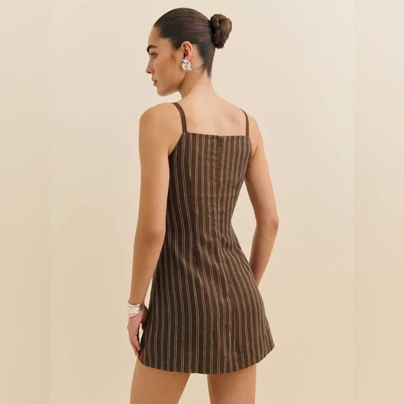 Nwt reformation philippa linen dress in boardwalk - size 6